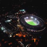 Stadio Olimpico di notte a Roma nel Lazio, in Italia