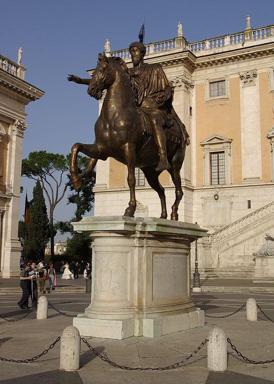 Statua equestre di Marco Aurelio a Roma nel Lazio - Italia