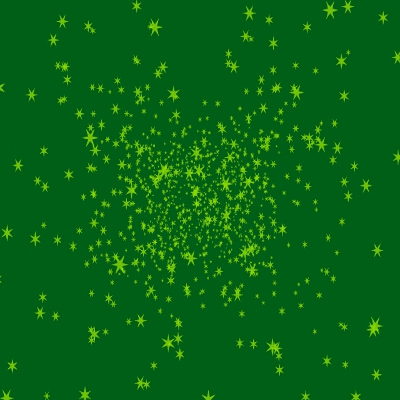 Tante stelle su un cielo con sfondo verde