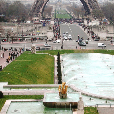 Fontane del Trocadero a Parigi in Ile-de-France, in Francia