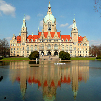 Neues Rathaus, il Municipio nuovo, ad Hannover, in Germania