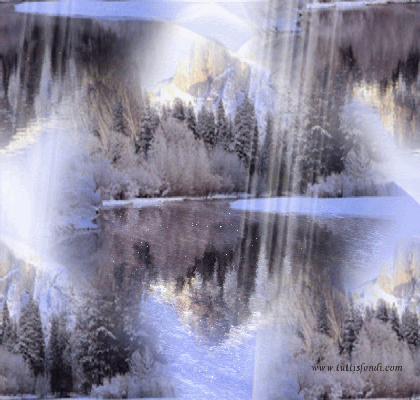 Sfondo della Natura con lago d'inverno